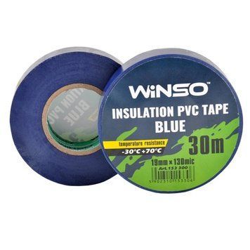 Ізоляційна ПВХ стрічка WINSO синя, довжина 30м., ширина 19мм., товщина 130мк. (10/200шт.) 153300 фото