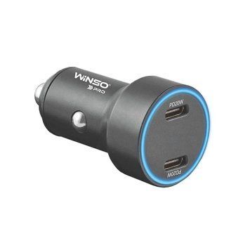 Автомобільний зарядний пристрій WINSO PRO 40W 2xUSB-C LED Ring Metal 222040 фото