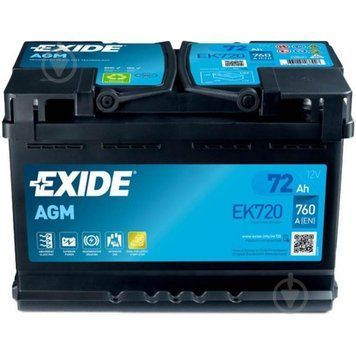 Допоміжний акумулятор EXIDE START-STOP AGM 6СТ-13Ah Аз (+/-) 12В 200А (EN) EK131 EK131 фото